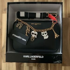 Karl Lagerfeld Paris black charms Crossbody Bag NWT